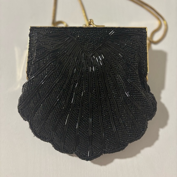 La Regale Elegant Black Beaded Clutch - Picture 8 of 8